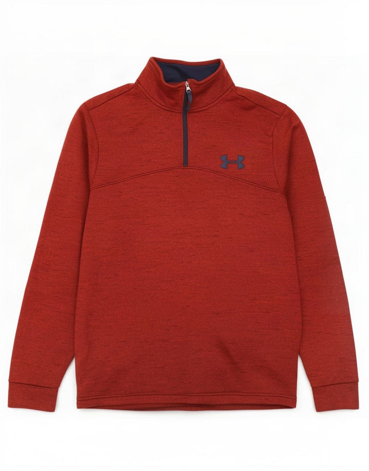 Męski sweter Under Armour Cold Gear z zamkiem błyskawicznym, mały, bordowy, nakrapiany