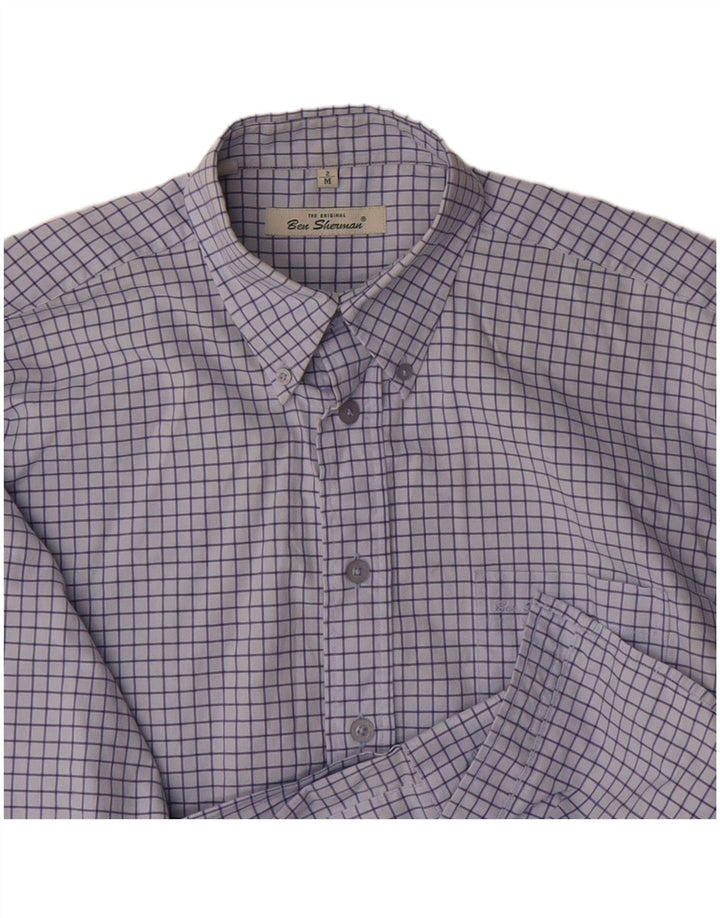 BEN SHERMAN Mens Shirt Medium Blue Check Cotton
