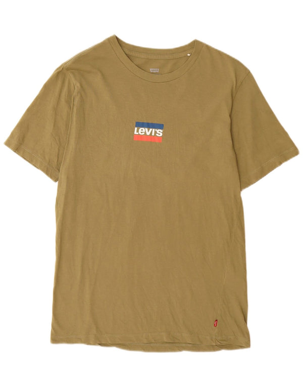 Męski T-shirt z grafiką o standardowym kroju LEVI'S, mały, bawełniany khaki