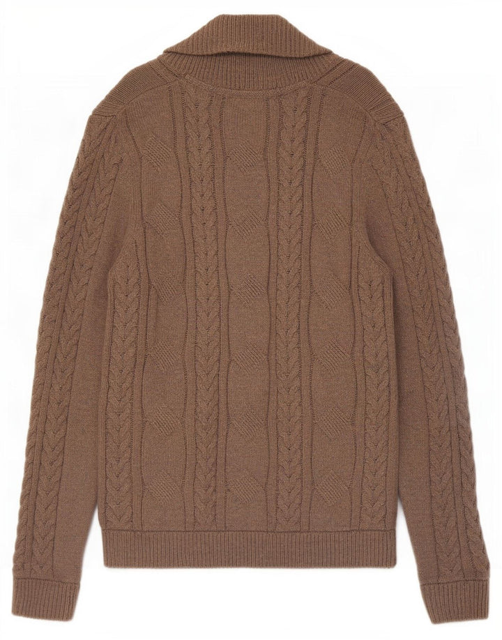 Męski sweter rozpinany Ted Baker, rozmiar 4, duży, brązowy, bawełniany