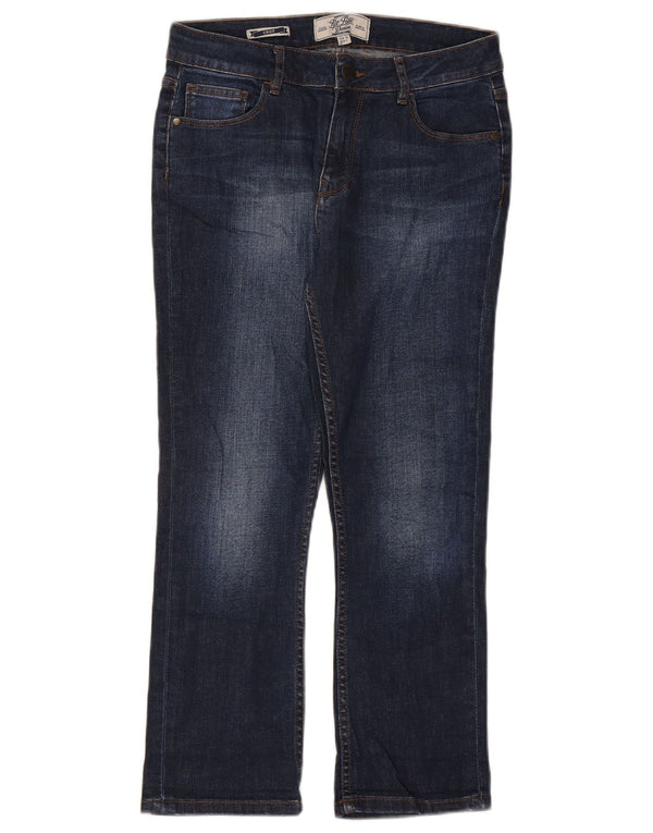 Damskie jeansy przycięte Fat Face UK 8 Small W27 L23 Niebieskie bawełniane