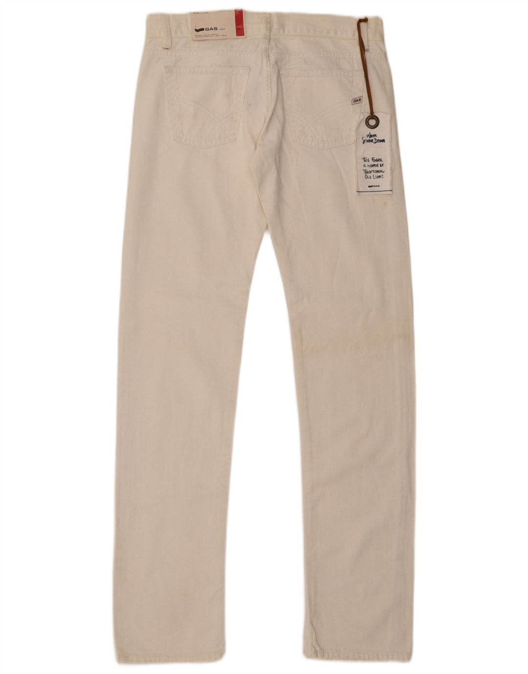 Damskie jeansy Gap W28 L34 w kolorze złamanej bieli, bawełniane