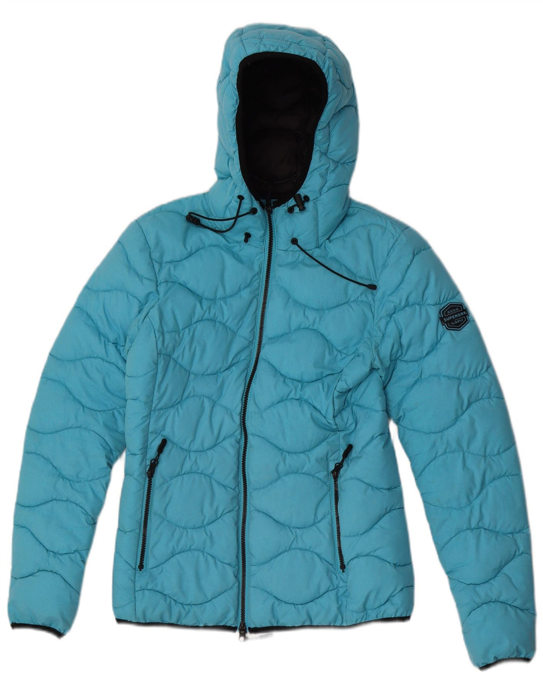 Damska wyściełana kurtka z kapturem Superdry UK 8, mała niebieska, poliester