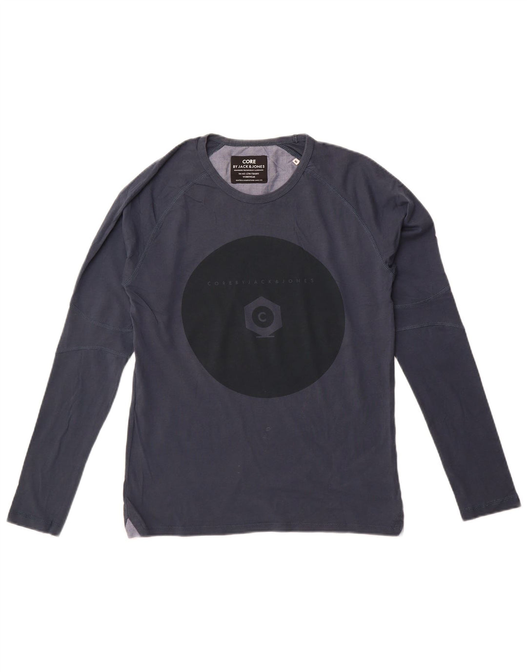 Męski top graficzny Jack & Jones z długim rękawem, średni granatowy