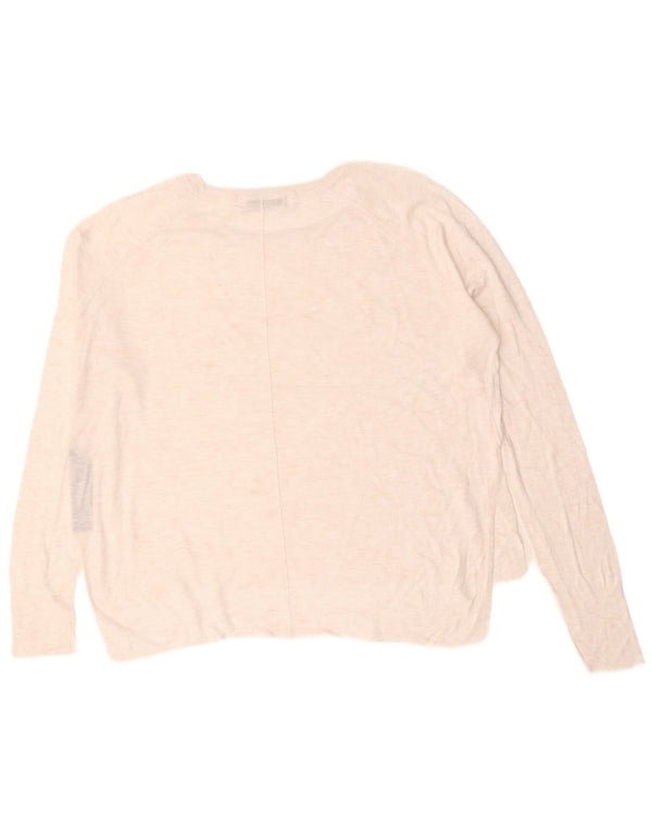 Damski sweter oversize z okrągłym dekoltem Zara UK 16 Large Biała wiskoza
