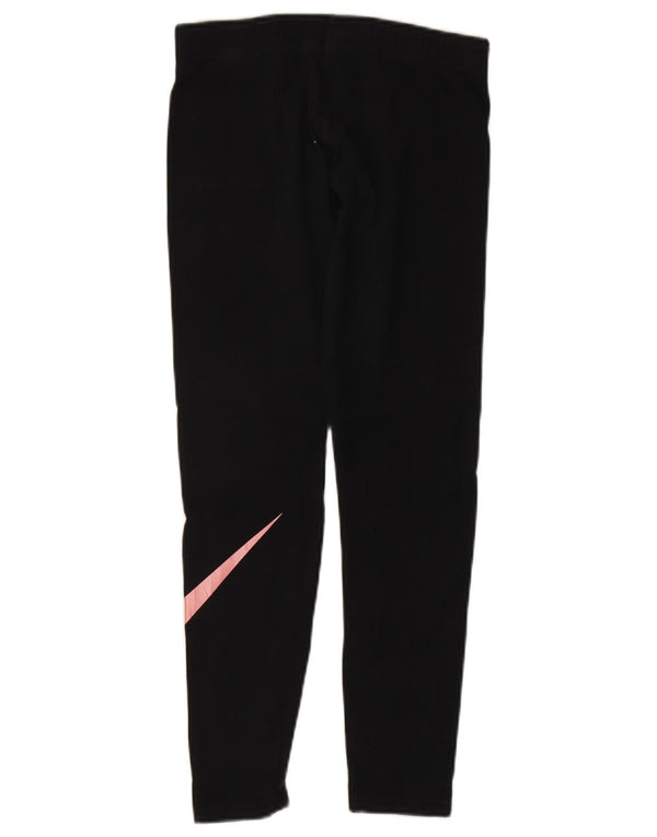 Damskie legginsy Nike Graphic UK 12, średnie czarne, bawełniane