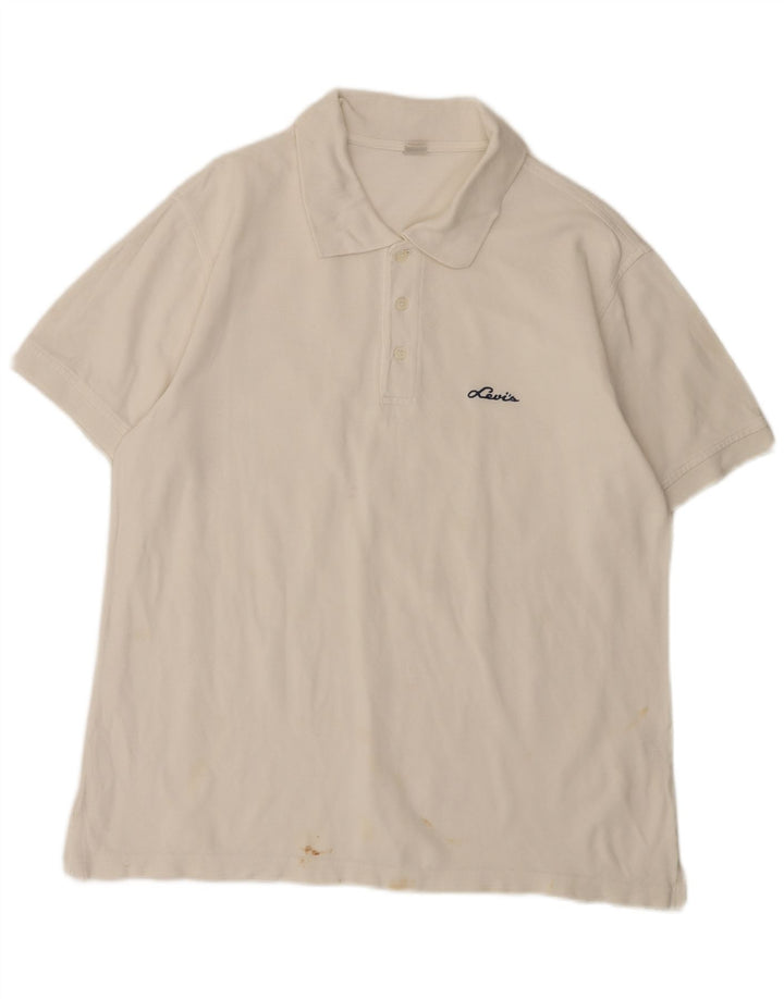 Męska koszulka polo Levi's, duża, biała, bawełniana