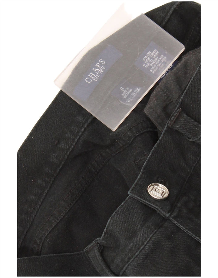 Proste spodnie damskie CHAPS US 6 Medium W30 L30 Czarna bawełna