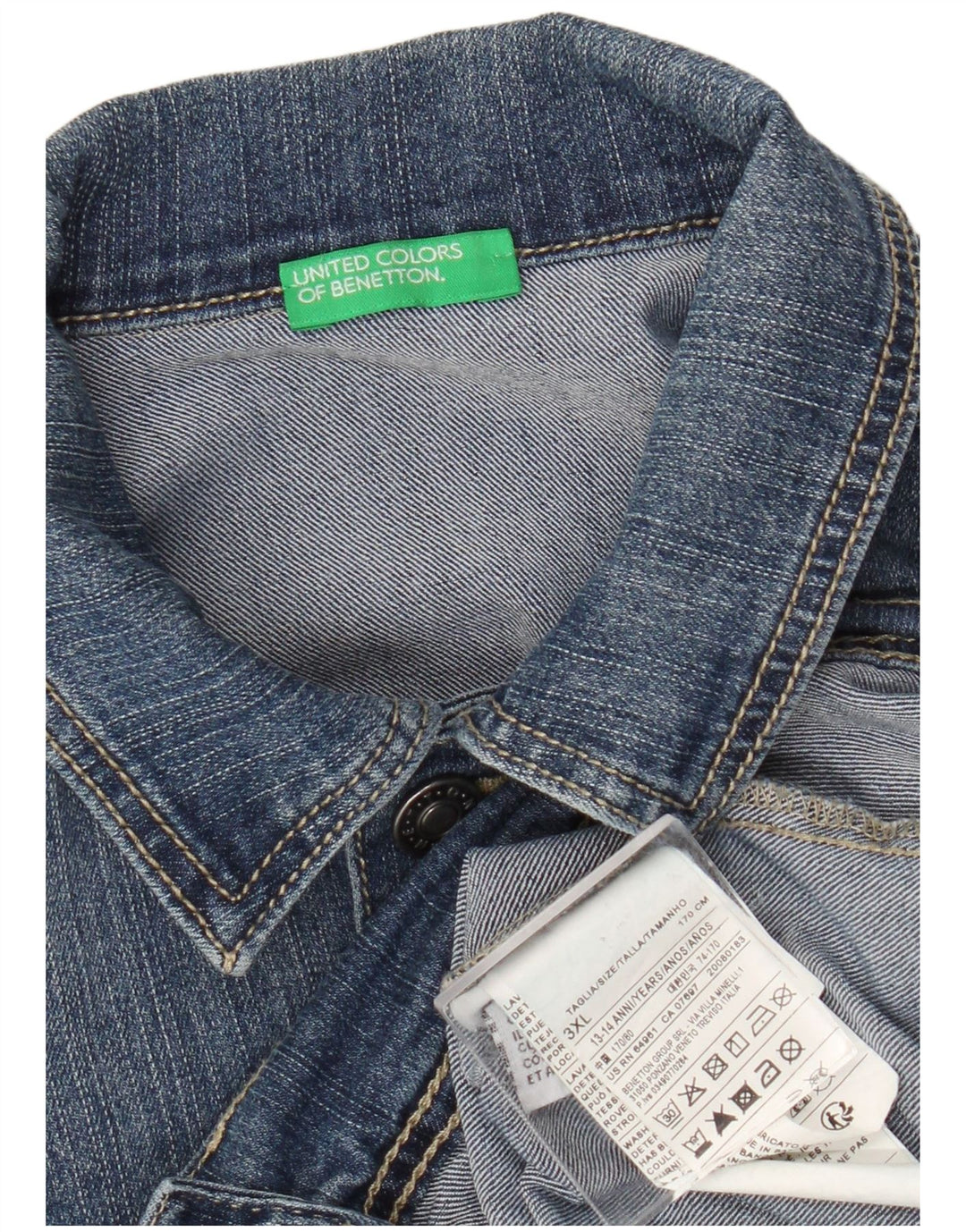 Kurtka jeansowa chłopięca Benetton 13-14 lat 3XL niebieska bawełniana