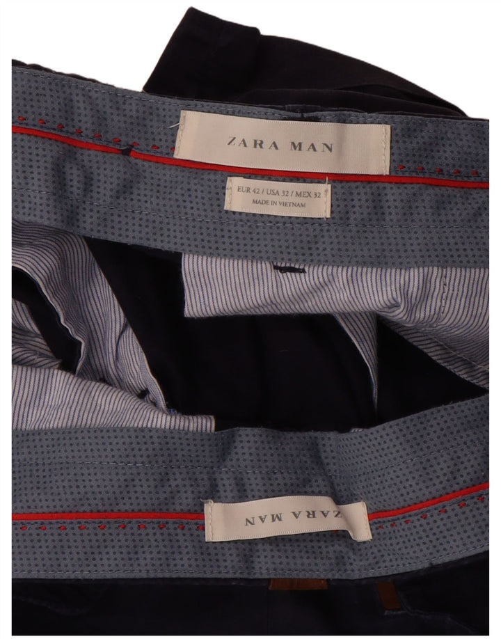 Męskie spodenki chino Zara EU 42 Large W32 granatowe