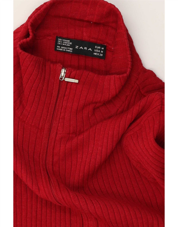 Sweter damski Zara Cardigan UK 12 Medium Red Ramie