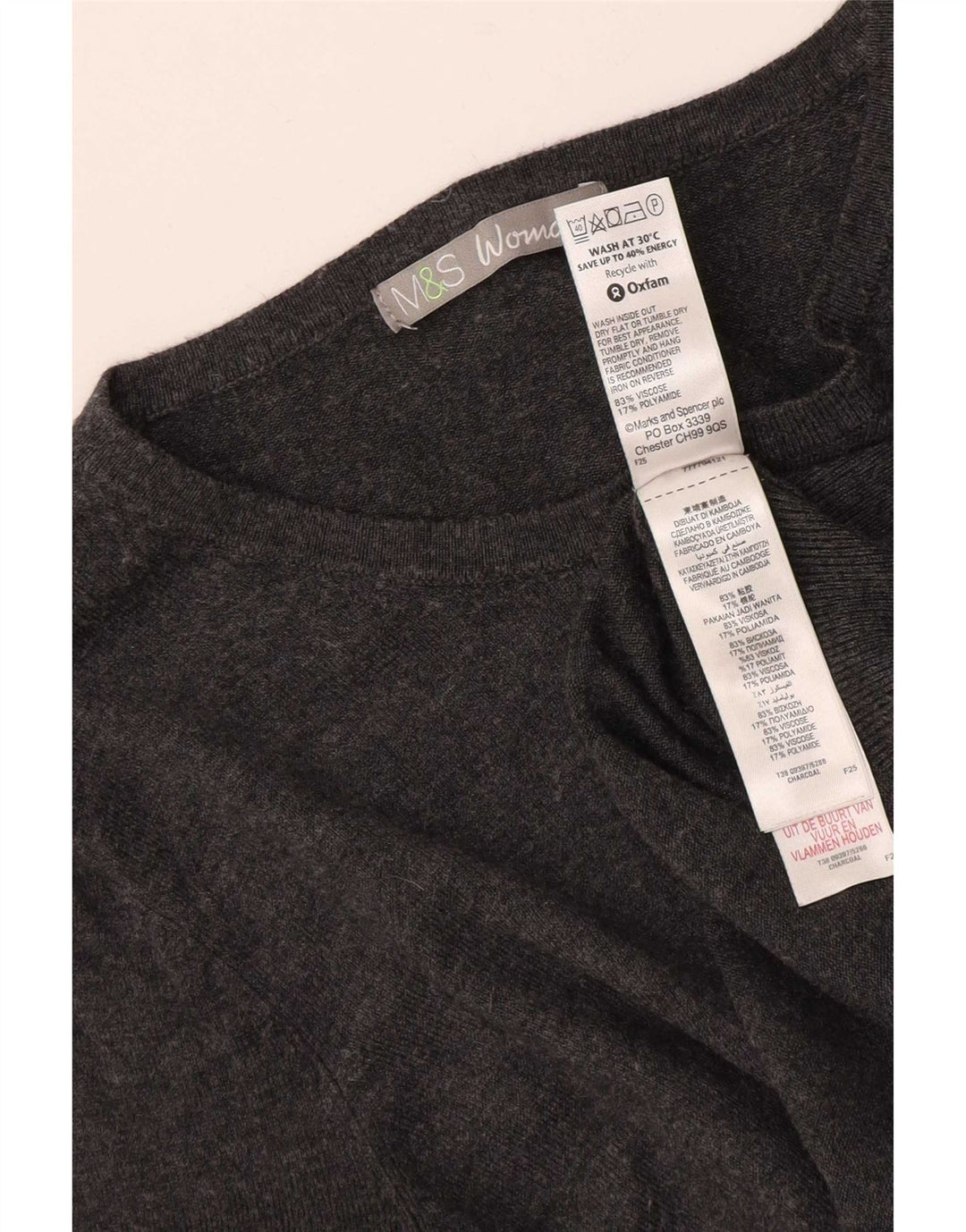 Sweter damski Marks & Spencer UK 14, średnioszary, wiskoza