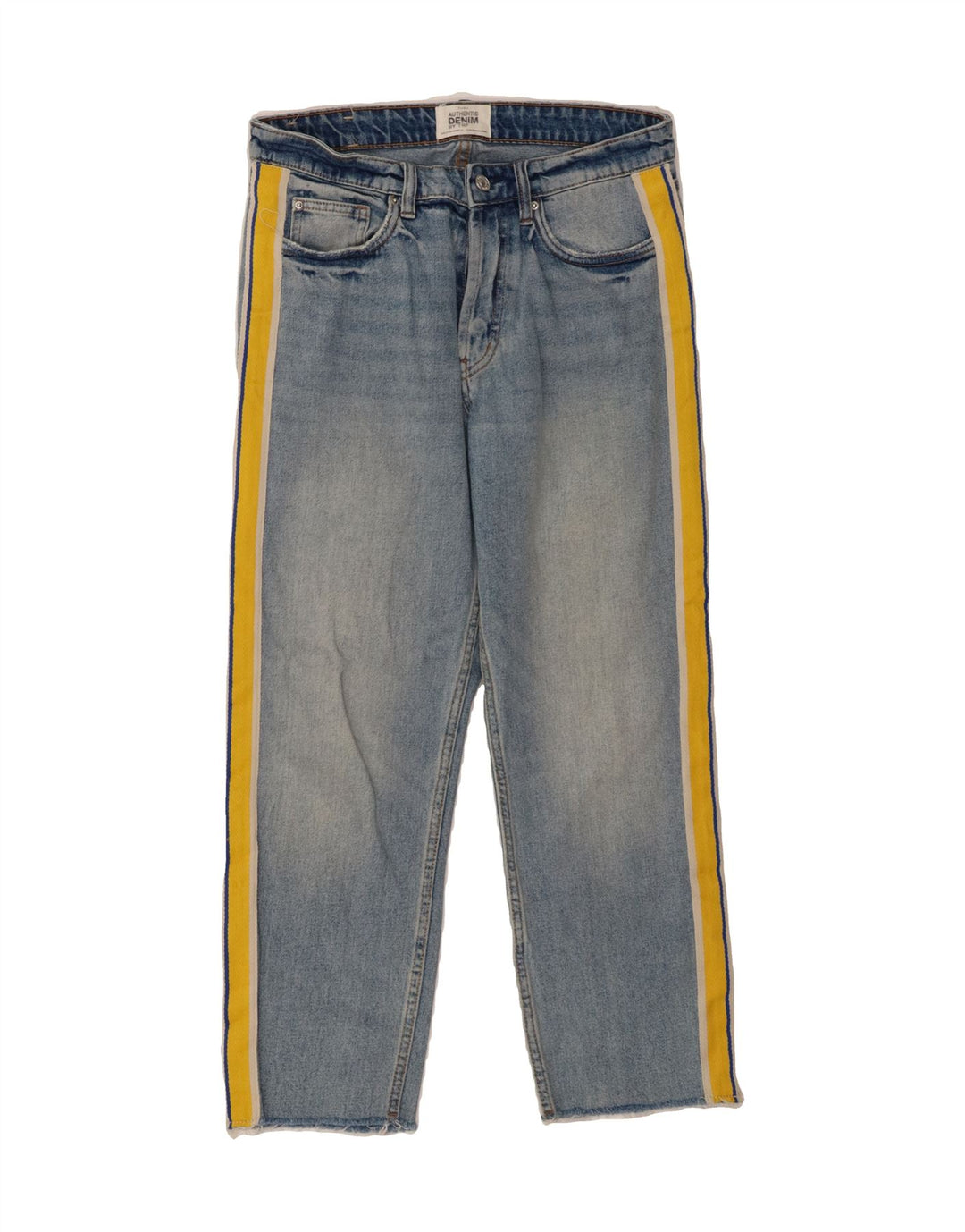 ZARA Womens Cropped Jeans EU 38 Small W28 L25 Blue Colourblock Vintage Zara and Second-Hand Zara from Messina Hembry 