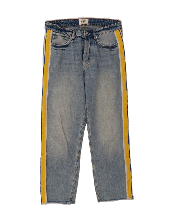 ZARA Womens Cropped Jeans EU 38 Small W28 L25 Blue Colourblock Vintage Zara and Second-Hand Zara from Messina Hembry 