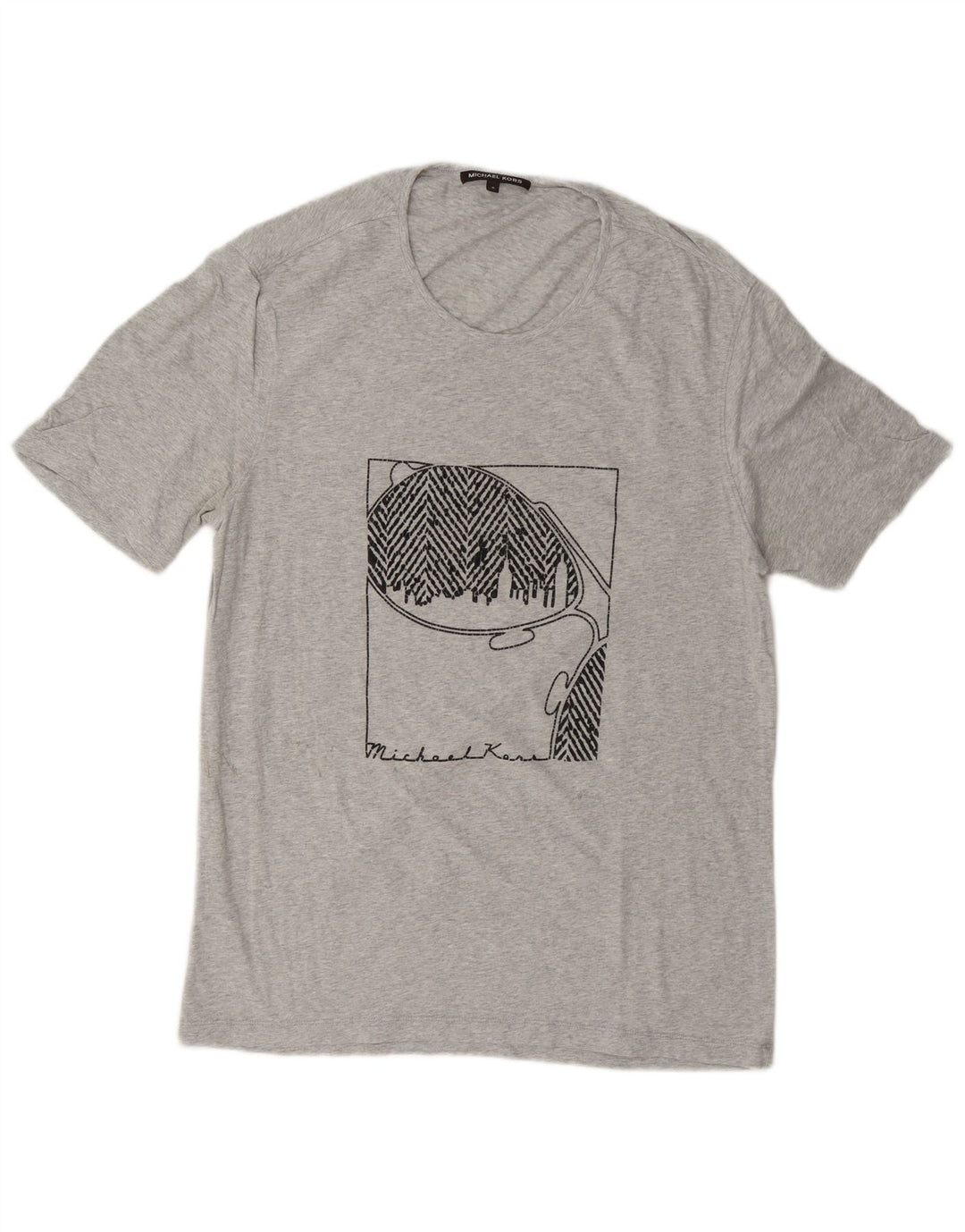 Męski T-shirt Michael Kors z grafiką, średni szary, nakrapiany