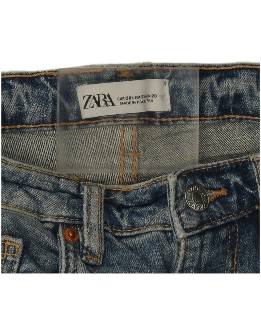 Damskie proste dżinsy Zara EU 38 Small W28 L25 Niebieskie