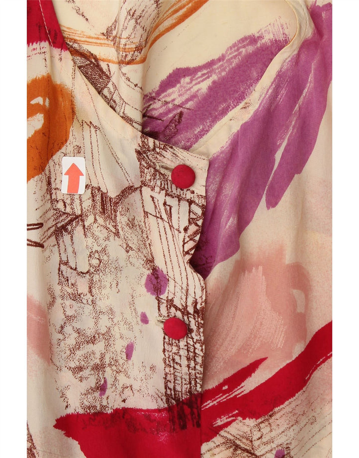 VINTAGE Womens Abstract Pattern Shirt Blouse UK 16 Large Multicoloured Vintage Vintage and Second-Hand Vintage from Messina Hembry 
