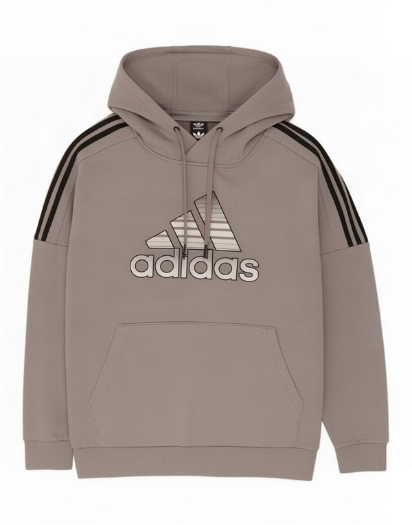 Chłopięca bluza z kapturem Adidas z grafiką 13-14 lat, szara bawełna