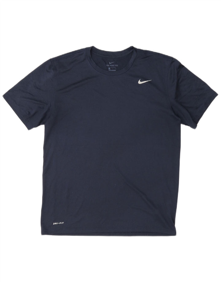 Męski T-shirt Nike Dri Fit, duży, granatowy, poliester