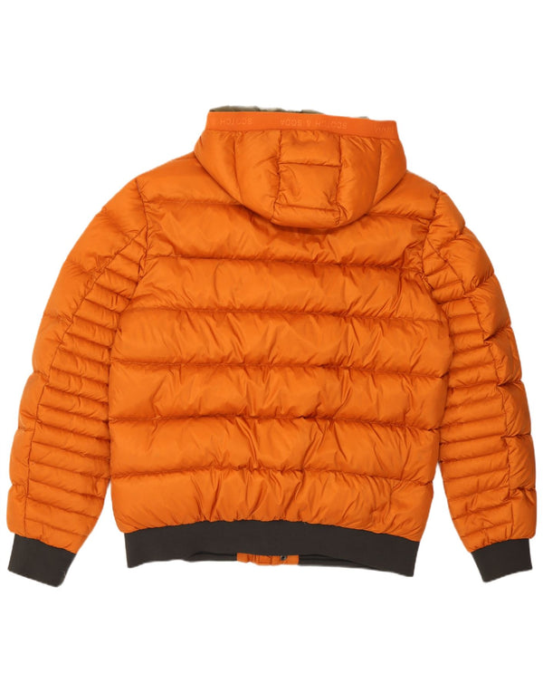 Męska ocieplana kurtka z kapturem Scotch & Soda UK 42 XL Pomarańczowy poliamid
