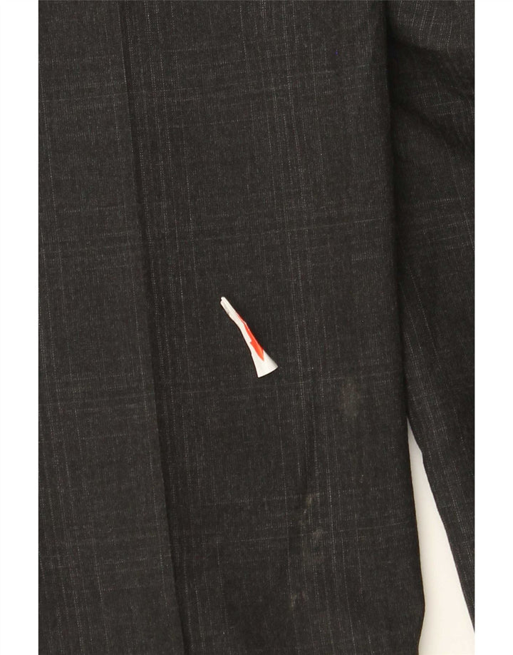 Marks & Spencer Męskie spodnie garniturowe Super Slim Fit W32 L33 Szara kratka