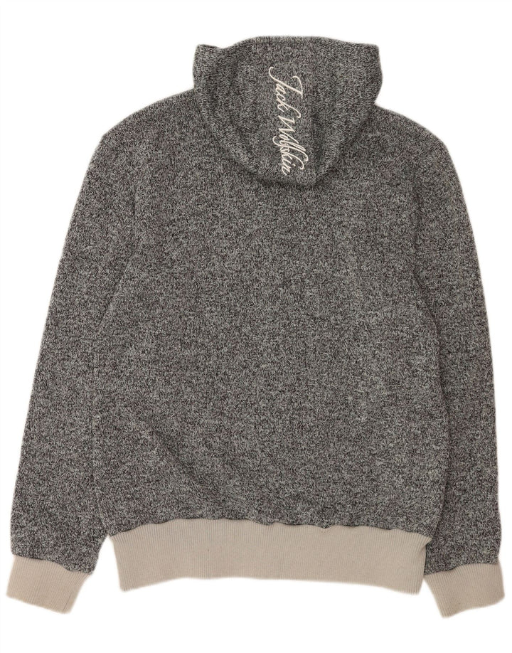 Męski sweter z kapturem i grafiką Jack Wolfskin, duży, szary, nakrapiany poliester