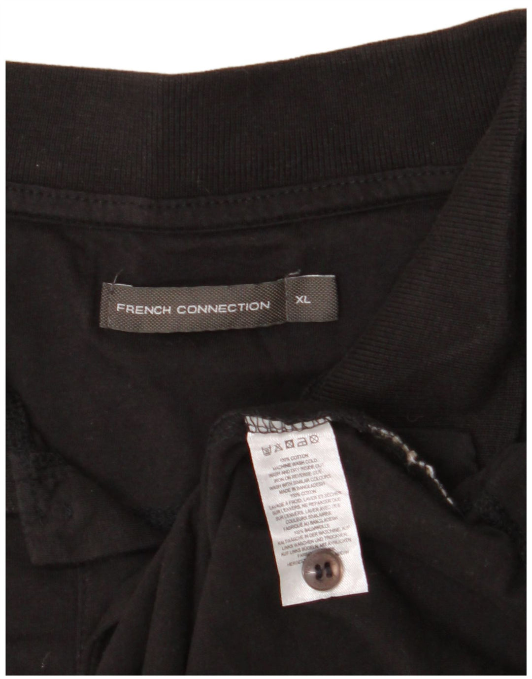 Męska koszulka polo XL, czarna, bawełniana FRENCH CONNECTION