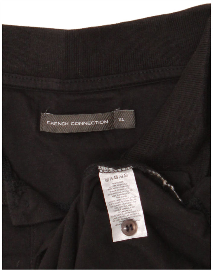 Męska koszulka polo XL, czarna, bawełniana FRENCH CONNECTION