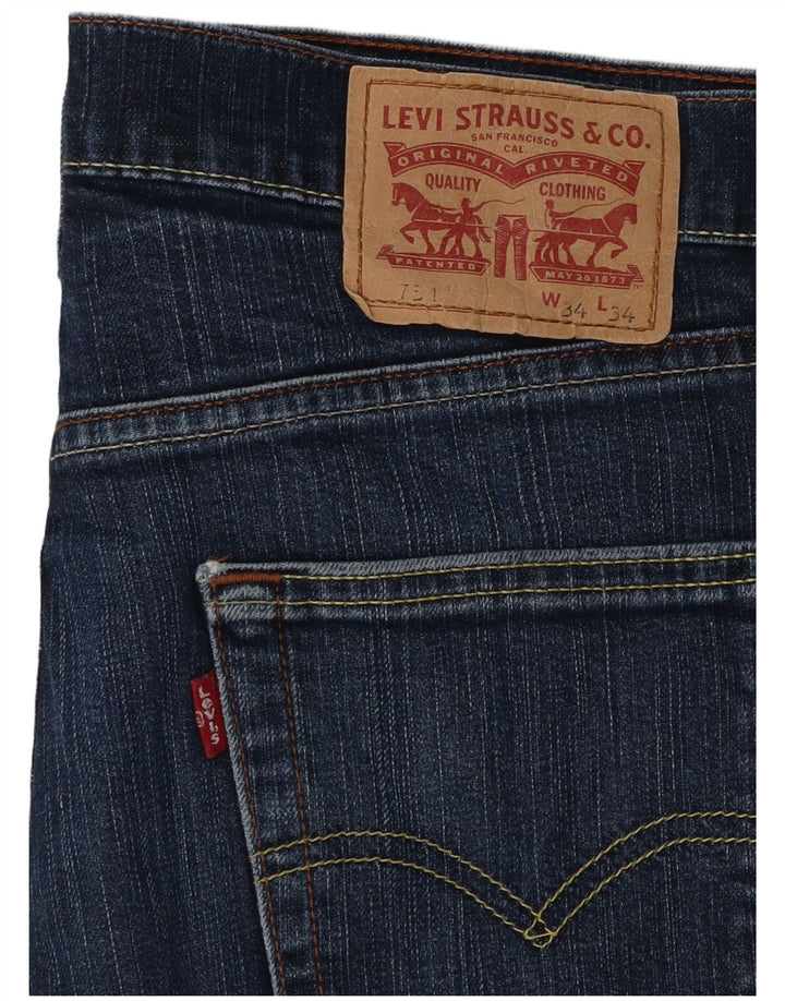 Męskie jeansy Levi's 751 Straight W34 L29 Niebieskie bawełniane