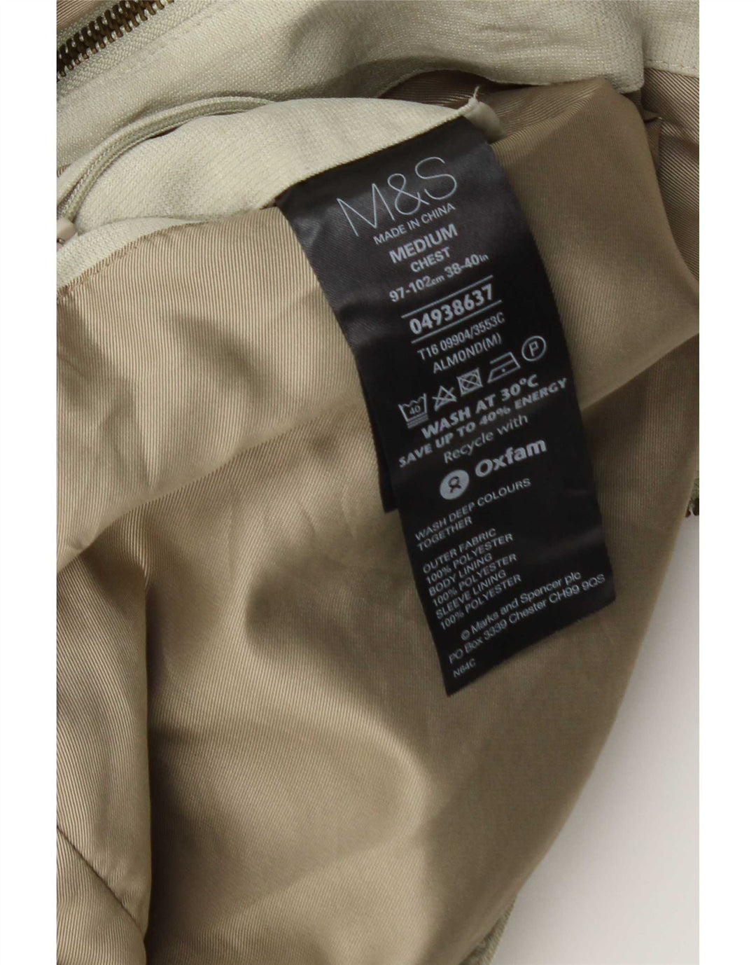 Męska kurtka bomber Marks & Spencer UK 38, średni zielony poliester