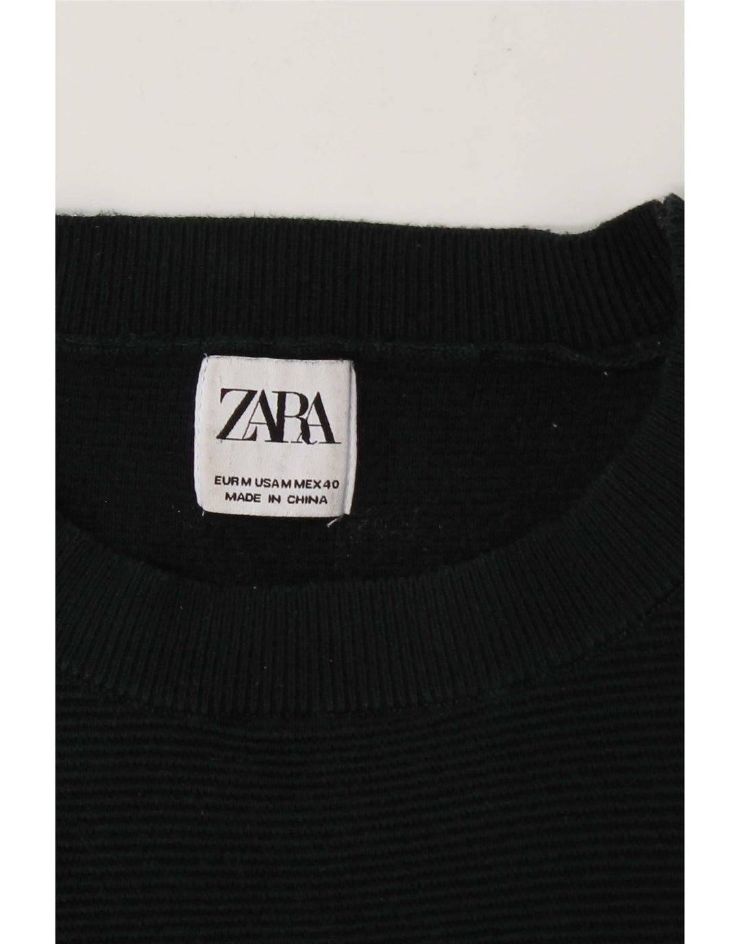 Męski sweter z okrągłym dekoltem Zara, średni zielony