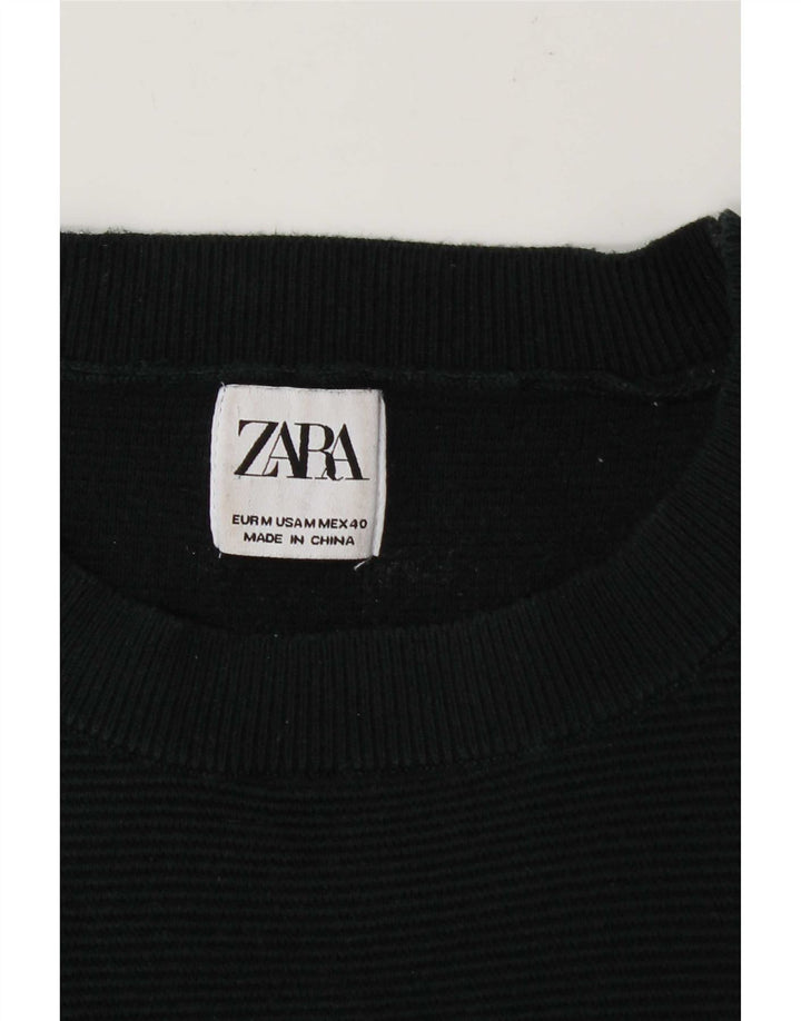 Męski sweter z okrągłym dekoltem Zara, średni zielony