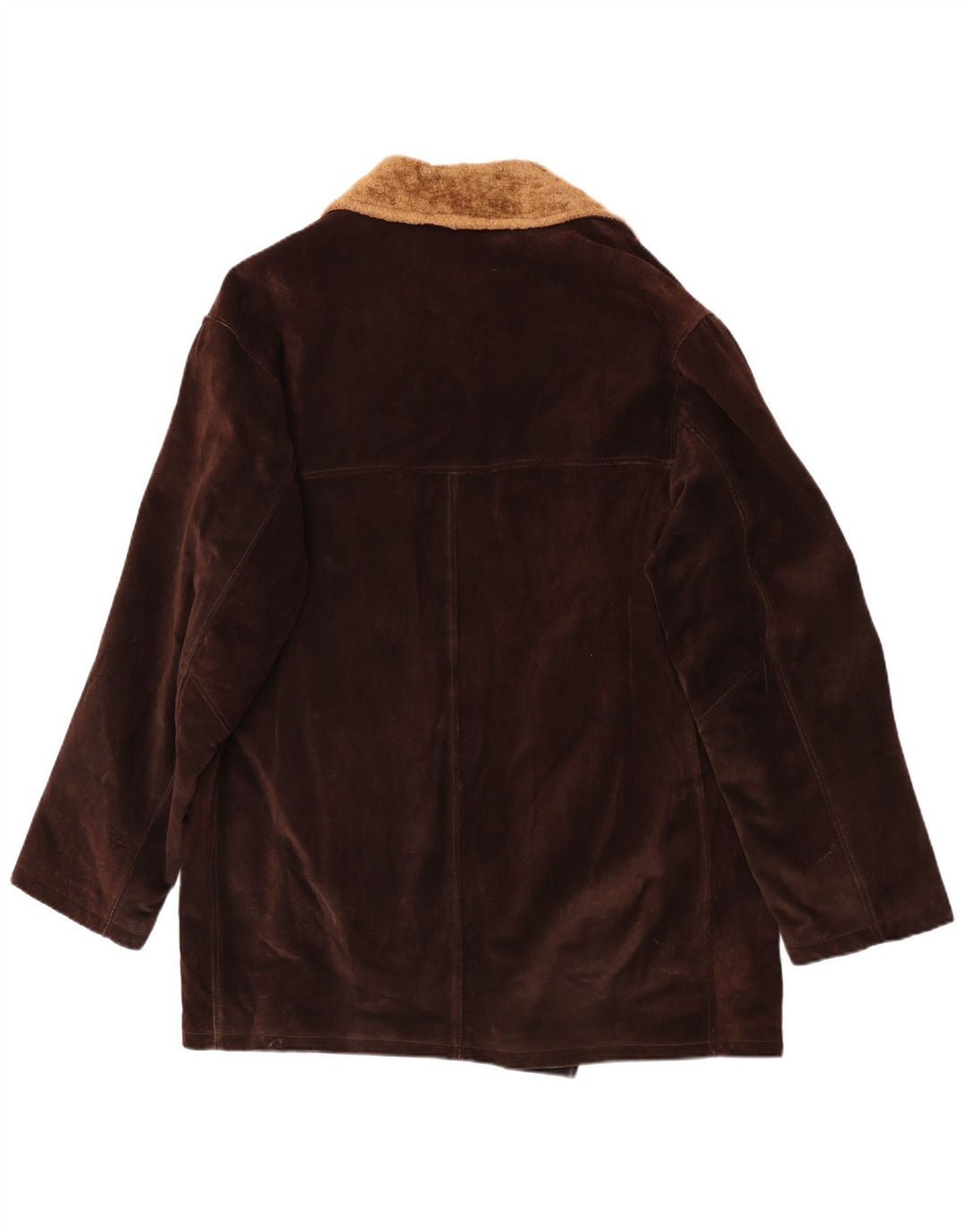 Vintage męski zamszowy płaszcz IT 52 XL brązowa skóra
