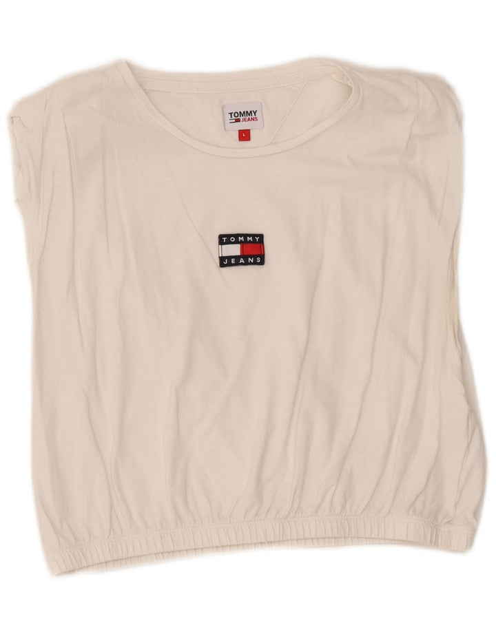 Damska kamizelka krótka Tommy Hilfiger UK 14, duża, biała