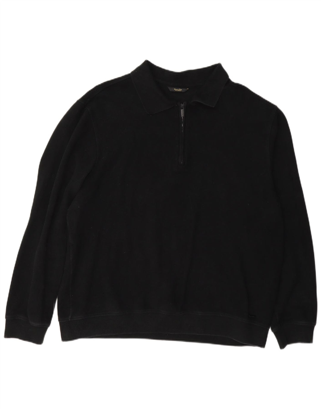 Męski sweter polo Massimo Dutti 2XL, czarny, bawełniany