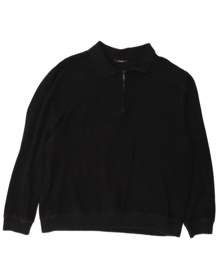 Męski sweter polo Massimo Dutti 2XL, czarny, bawełniany