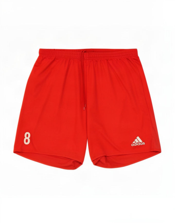 Męskie spodenki sportowe Adidas Climalite, duże, czerwone, poliestrowe