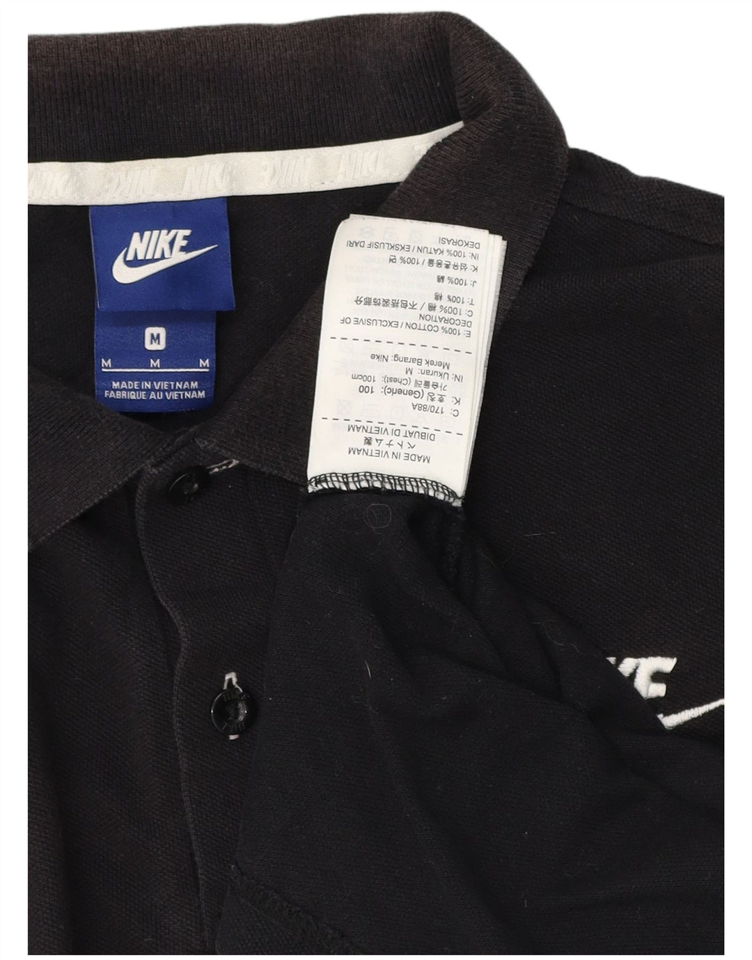 Męska koszulka polo NIKE, średnia czarna, bawełniana