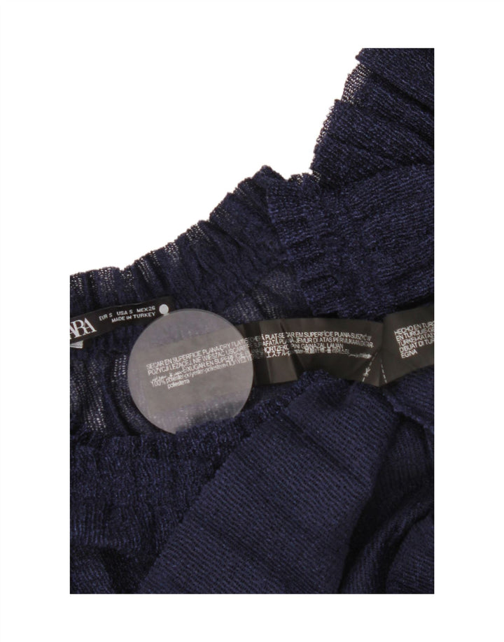 Damska bluzka oversize z długim rękawem Zara Top UK 10, mała, granatowa