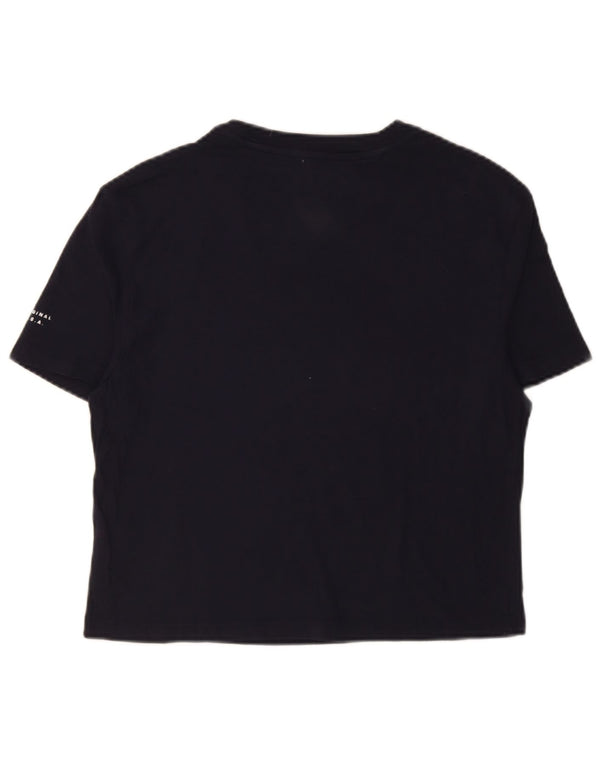 Tommy Hilfiger Womens Graphic T-Shirt Top UK 10 Small Navy Blue Cotton