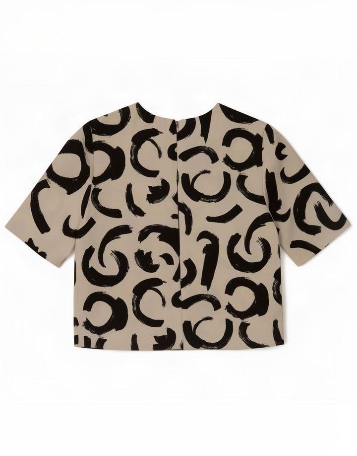 Bluzka damska Zara Top UK 6 XS Off White Geometric
