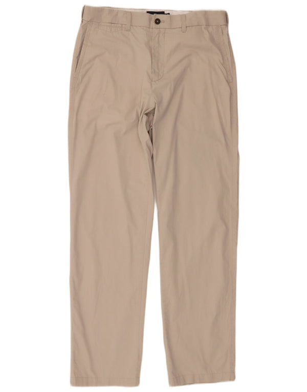 Marks & Spencer Męskie proste spodnie chino W34 L33 Beżowa bawełna