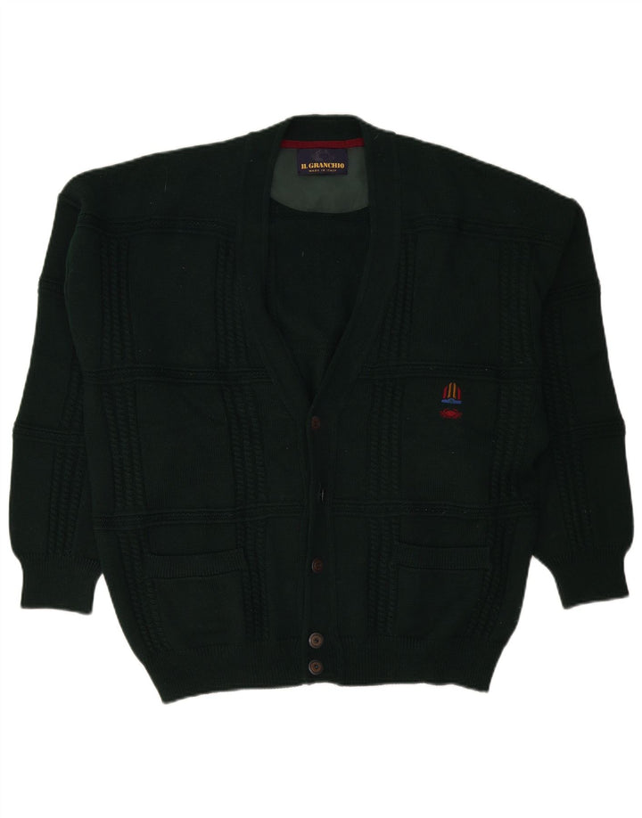 Il Granchio Męski sweter rozpinany XL Zielona wełna