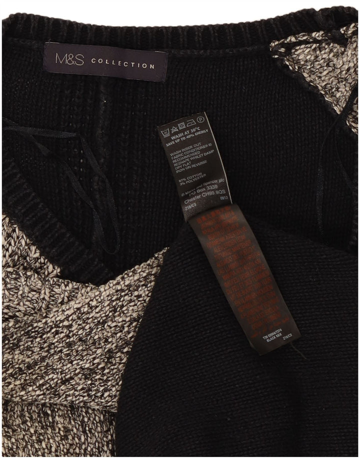 Marks & Spencer Damski sweter z dekoltem w łódkę, UK 12, średni czarny