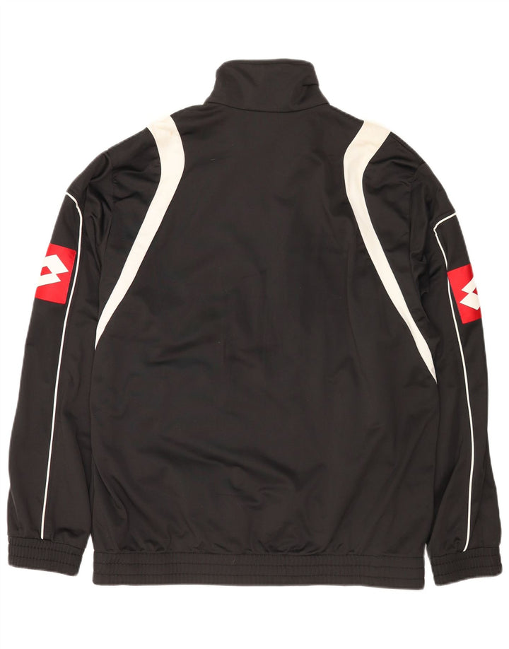 Męska kurtka dresowa Lotto z grafiką XL, czarny, poliester z blokami kolorów