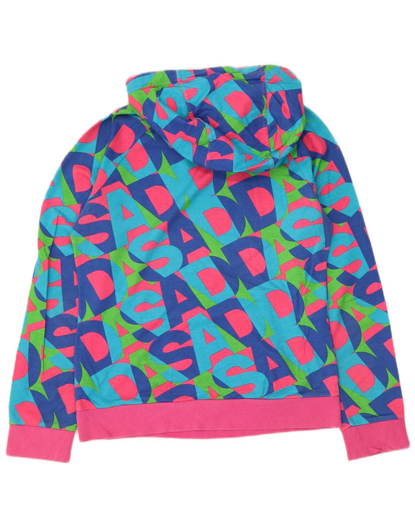 Adidas Womens Graphic Hoodie Jumper UK 10 Small Multicoloured Cotton