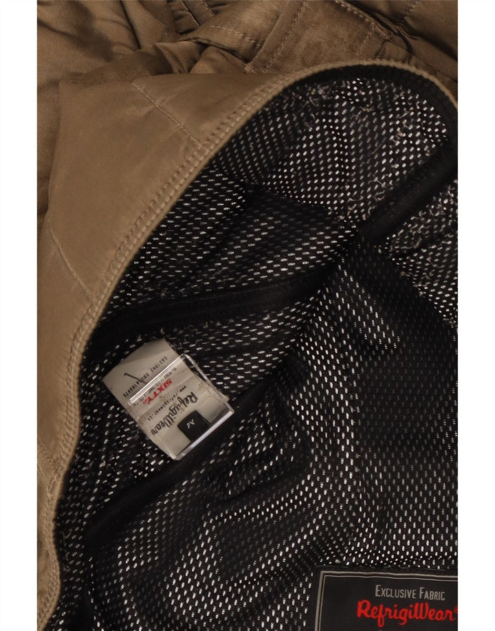 Damska pikowana kurtka z kapturem Refrigiwear UK 14 Średni brązowy poliamid