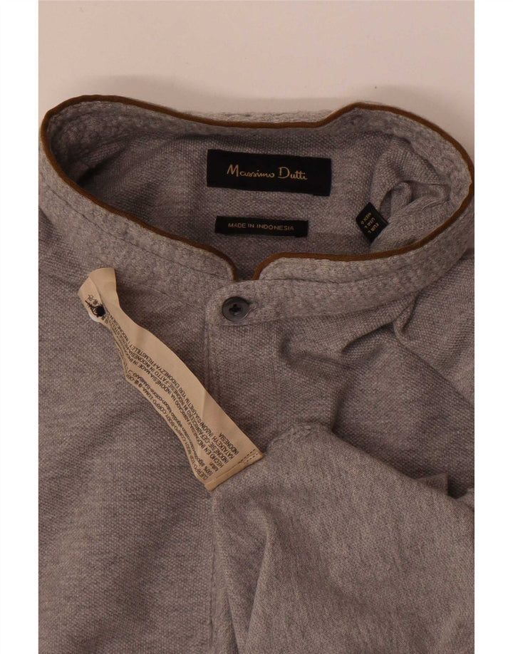 Męska koszulka polo Massimo Dutti, duża, szara, bawełniana