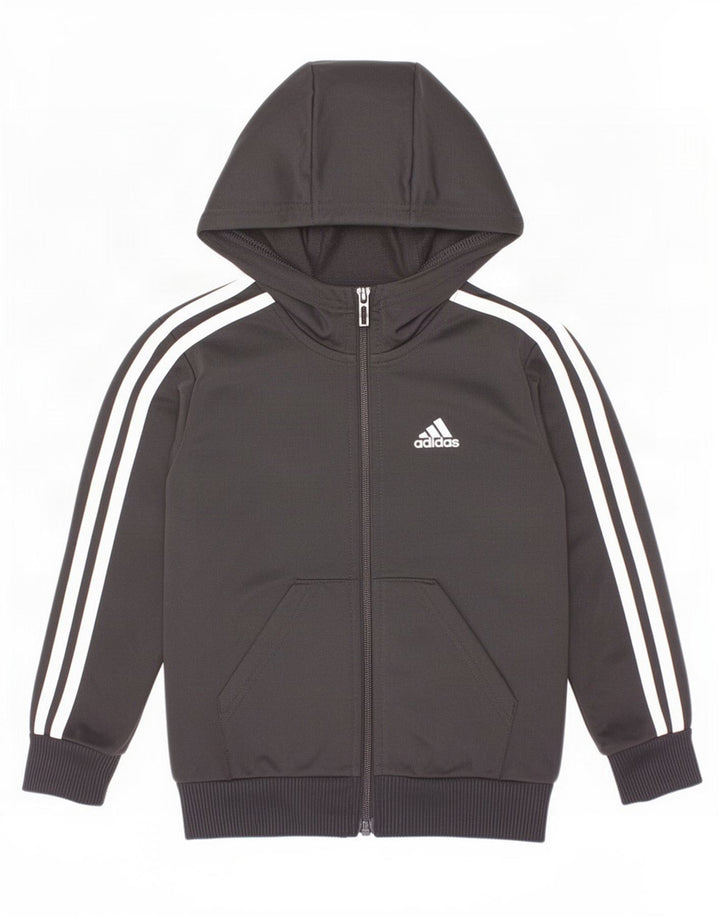 Chłopięcy sweter Adidas z zamkiem błyskawicznym, 4-5 lat, czarny poliester