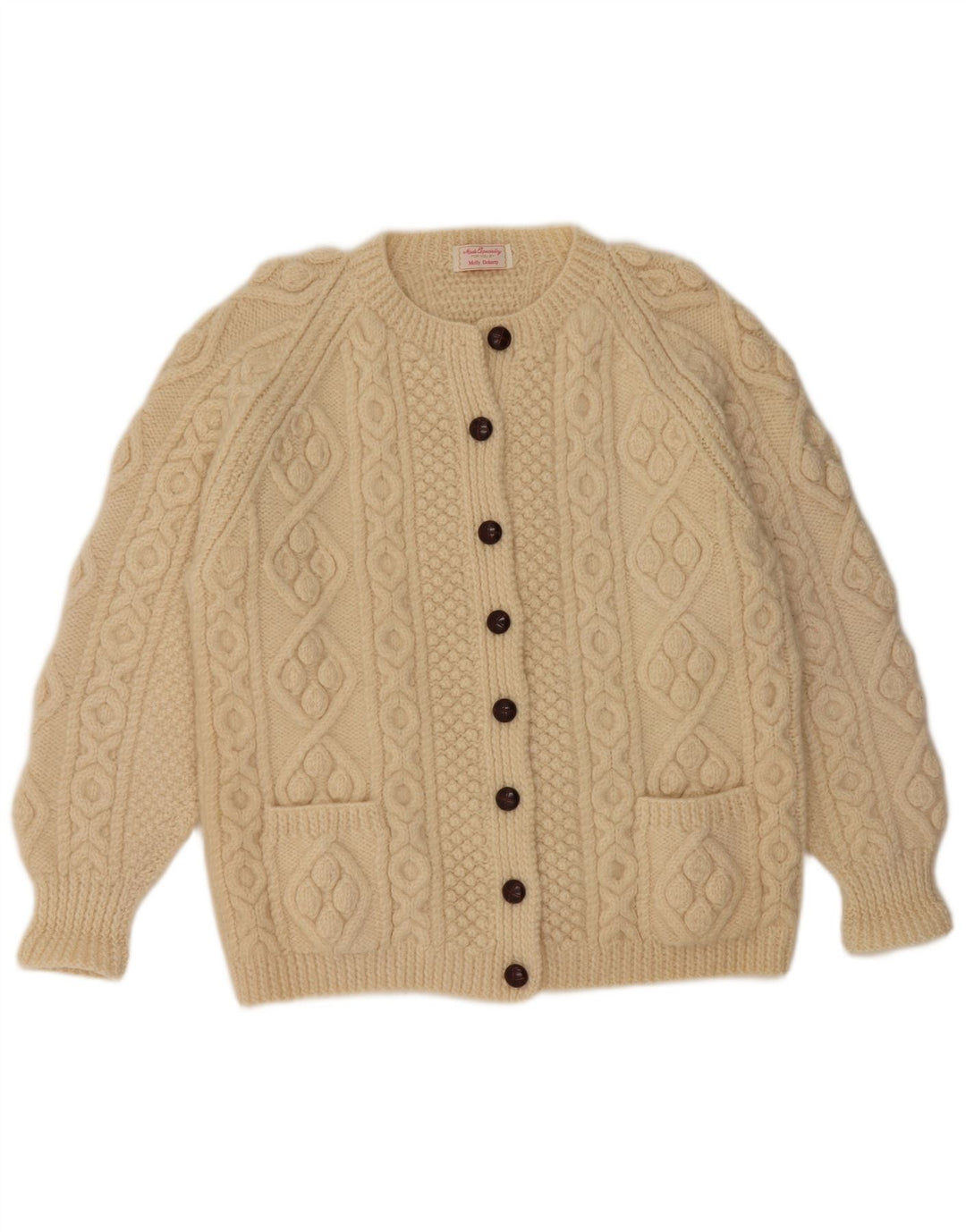 Sweter damski VINTAGE UK 16, duży, beżowy